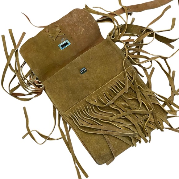 Vintage 1960s/70s House of Oppenheim Leather Suede Fringe Western Style Purse - Picture 5 of 7